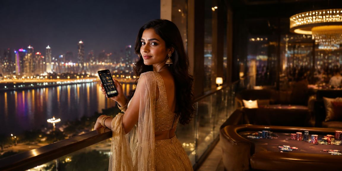 Modern player enjoying slots and betting via mobile apps in Ahmedabad riverfront