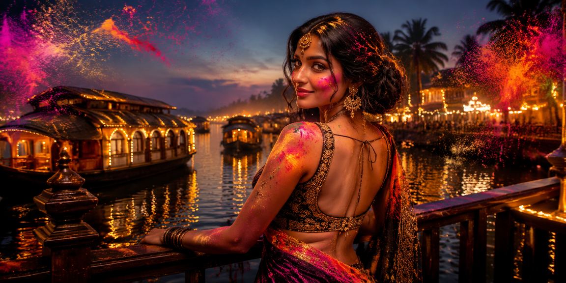 Online betting and mobile payment at Kerala backwaters during Holi